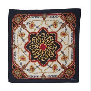 OLIVERA Blue Royal Silk Scarf 34.5"/ 34” EC